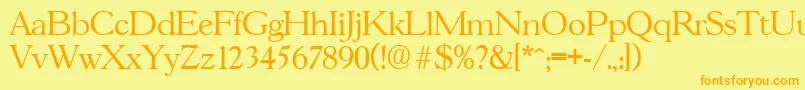 GascogneLight Font – Orange Fonts on Yellow Background