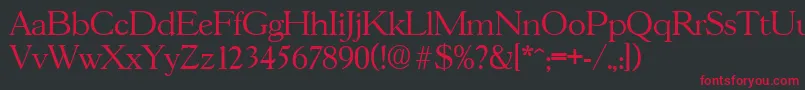 GascogneLight Font – Red Fonts on Black Background