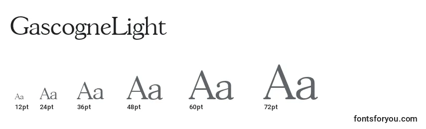 GascogneLight Font Sizes