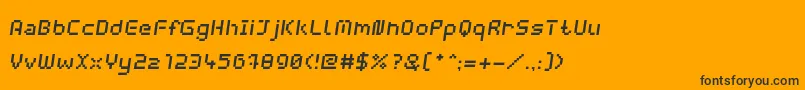 Шрифт WebpixelBitmapMediumItalic – чёрные шрифты на оранжевом фоне