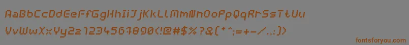WebpixelBitmapMediumItalic Font – Brown Fonts on Gray Background