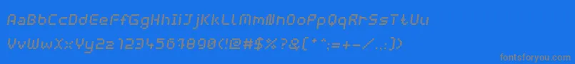 WebpixelBitmapMediumItalic-Schriftart – Graue Schriften auf blauem Hintergrund
