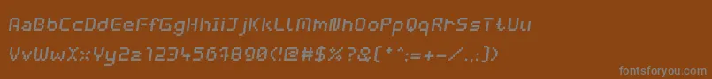 Шрифт WebpixelBitmapMediumItalic – серые шрифты на коричневом фоне