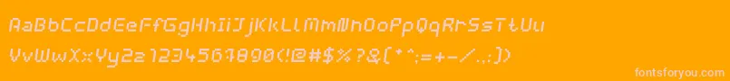 Czcionka WebpixelBitmapMediumItalic – różowe czcionki na pomarańczowym tle