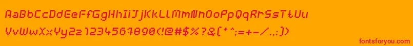 WebpixelBitmapMediumItalic Font – Red Fonts on Orange Background