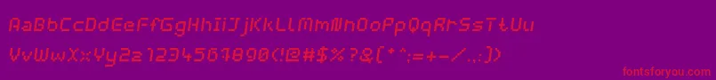 WebpixelBitmapMediumItalic Font – Red Fonts on Purple Background