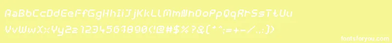 フォントWebpixelBitmapMediumItalic – 黄色い背景に白い文字