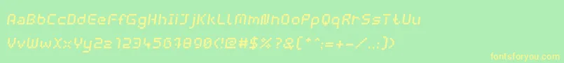 WebpixelBitmapMediumItalic Font – Yellow Fonts on Green Background
