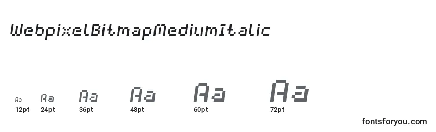 Размеры шрифта WebpixelBitmapMediumItalic