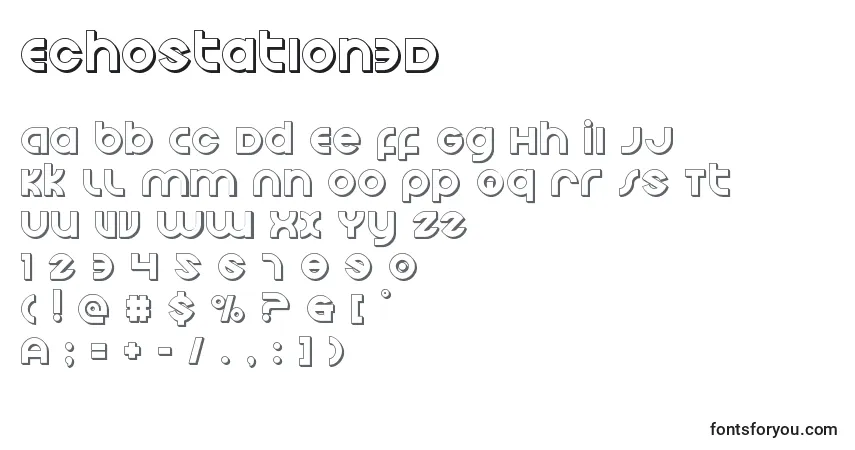 Czcionka Echostation3D – alfabet, cyfry, specjalne znaki