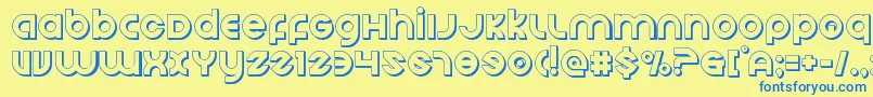Echostation3D Font – Blue Fonts on Yellow Background