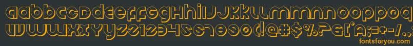 フォントEchostation3D – 黒い背景にオレンジの文字