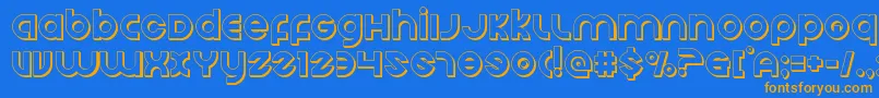 Echostation3D Font – Orange Fonts on Blue Background