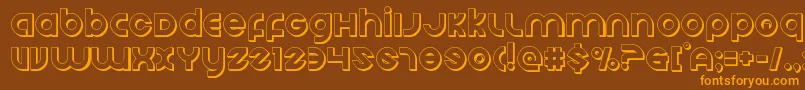 Echostation3D-Schriftart – Orangefarbene Schriften auf braunem Hintergrund