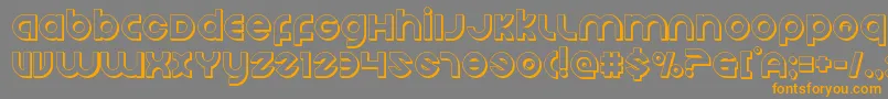フォントEchostation3D – オレンジの文字は灰色の背景にあります。