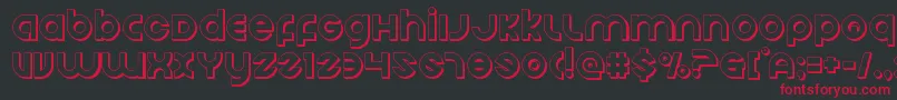 Echostation3D-Schriftart – Rote Schriften auf schwarzem Hintergrund