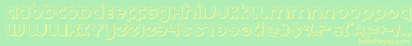 フォントEchostation3D – 黄色の文字が緑の背景にあります