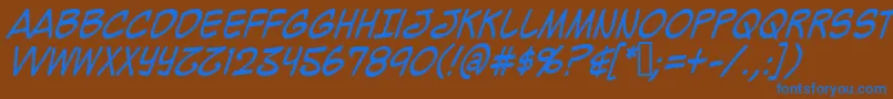 Czcionka Mighzci – niebieskie czcionki na brązowym tle