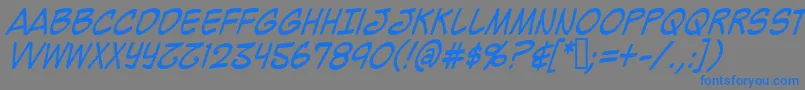 Mighzci-Schriftart – Blaue Schriften auf grauem Hintergrund