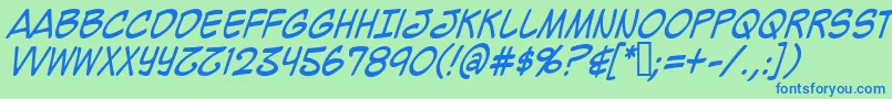 Mighzci Font – Blue Fonts on Green Background