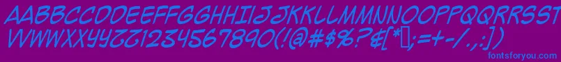 Mighzci-Schriftart – Blaue Schriften auf violettem Hintergrund