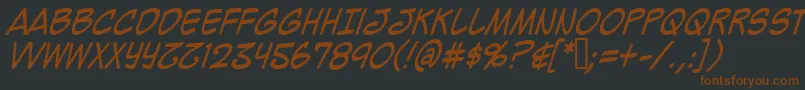 Mighzci-fontti – ruskeat fontit mustalla taustalla