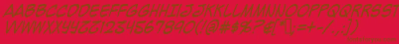 Mighzci-fontti – ruskeat fontit punaisella taustalla
