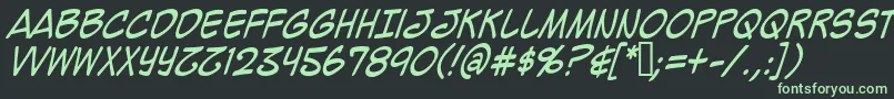 Mighzci-fontti – vihreät fontit mustalla taustalla