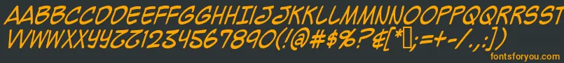 Mighzci-fontti – oranssit fontit mustalla taustalla