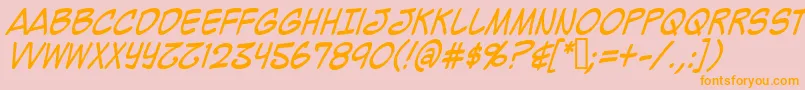 Mighzci-fontti – oranssit fontit vaaleanpunaisella taustalla