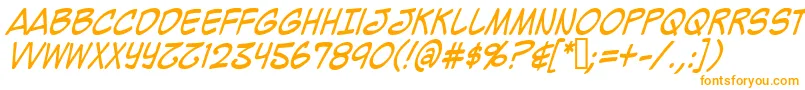 Mighzci-Schriftart – Orangefarbene Schriften auf weißem Hintergrund