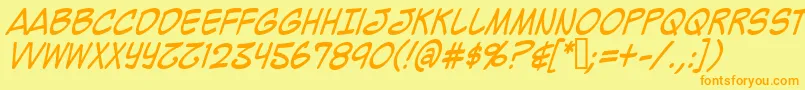 Шрифт Mighzci – оранжевые шрифты на жёлтом фоне