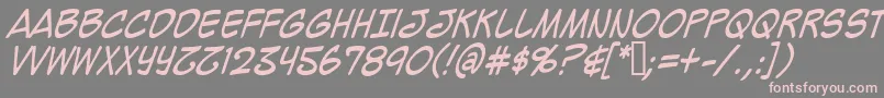 Mighzci-fontti – vaaleanpunaiset fontit harmaalla taustalla