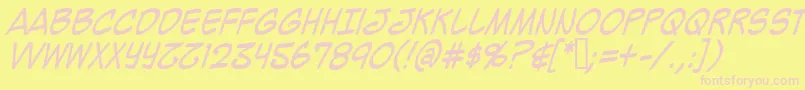 Mighzci Font – Pink Fonts on Yellow Background