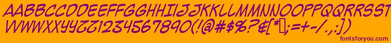 Mighzci-Schriftart – Violette Schriften auf orangefarbenem Hintergrund