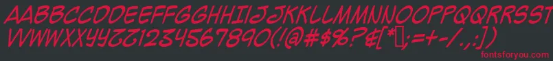 Mighzci-fontti – punaiset fontit mustalla taustalla