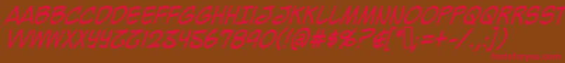 Mighzci-Schriftart – Rote Schriften auf braunem Hintergrund