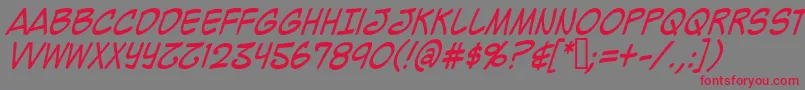 フォントMighzci – 赤い文字の灰色の背景