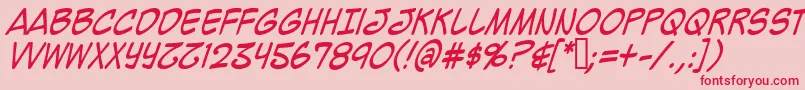 Mighzci-fontti – punaiset fontit vaaleanpunaisella taustalla