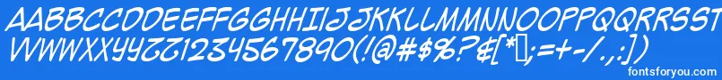 Mighzci Font – White Fonts on Blue Background