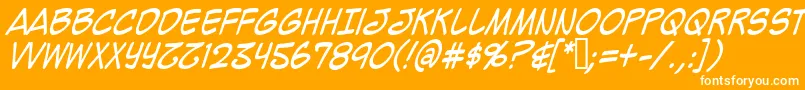 フォントMighzci – オレンジの背景に白い文字