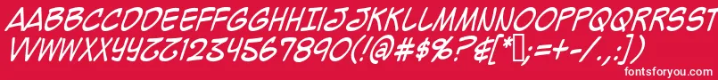 Mighzci-fontti – valkoiset fontit punaisella taustalla