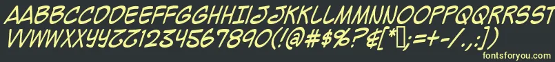 Mighzci Font – Yellow Fonts on Black Background