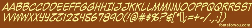 Mighzci Font – Yellow Fonts on Brown Background