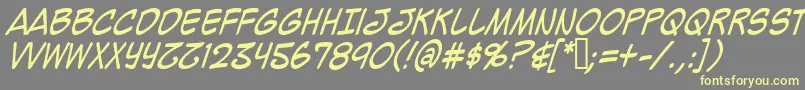 Mighzci-Schriftart – Gelbe Schriften auf grauem Hintergrund