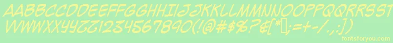 Mighzci-fontti – keltaiset fontit vihreällä taustalla