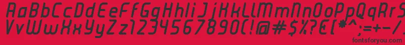 JuiceBoldItalic-Schriftart – Schwarze Schriften auf rotem Hintergrund