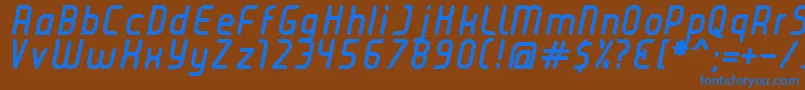JuiceBoldItalic Font – Blue Fonts on Brown Background