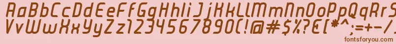 JuiceBoldItalic Font – Brown Fonts on Pink Background