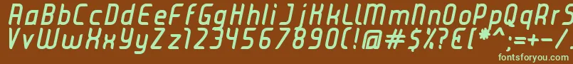 JuiceBoldItalic Font – Green Fonts on Brown Background